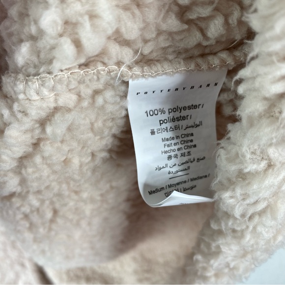 Pottery Barn Beige Tan Teddy Bear Faux Fur Robe - Picture 5 of 6